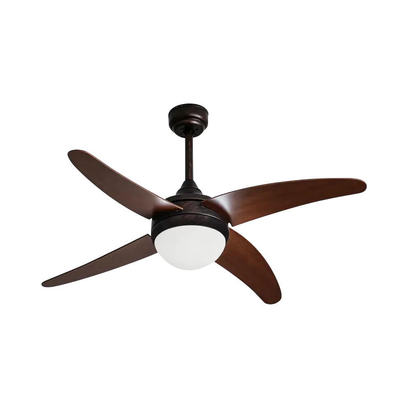 Plafondventilator van multiplex met licht