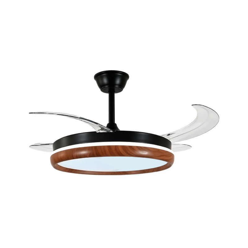 Rustiek intrekbaar ventilatorlicht met houtnerf