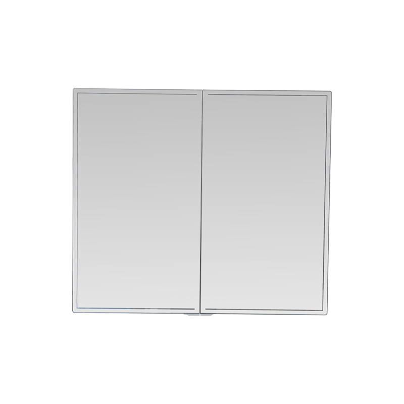 Waterdichte spiegelkast met dubbele deur van aluminiumlegering en LED-verlichting Waterdichte spiegelkast met dubbele deur van aluminiumlegering en LED-verlichting